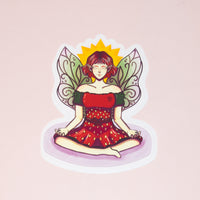 Meditating Quartz Fairy | Die Cut Sticker | Easy Peel Tab