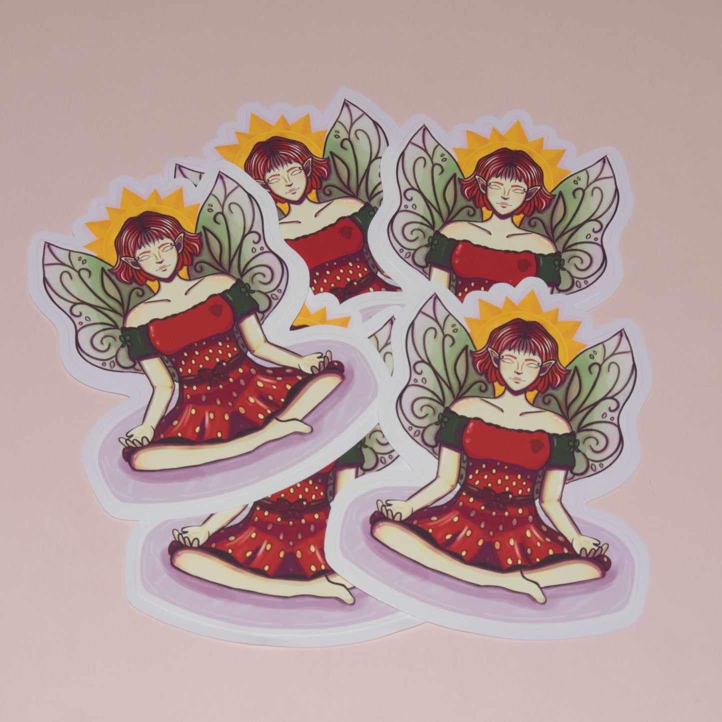 Meditating Quartz Fairy | Die Cut Sticker | Easy Peel Tab