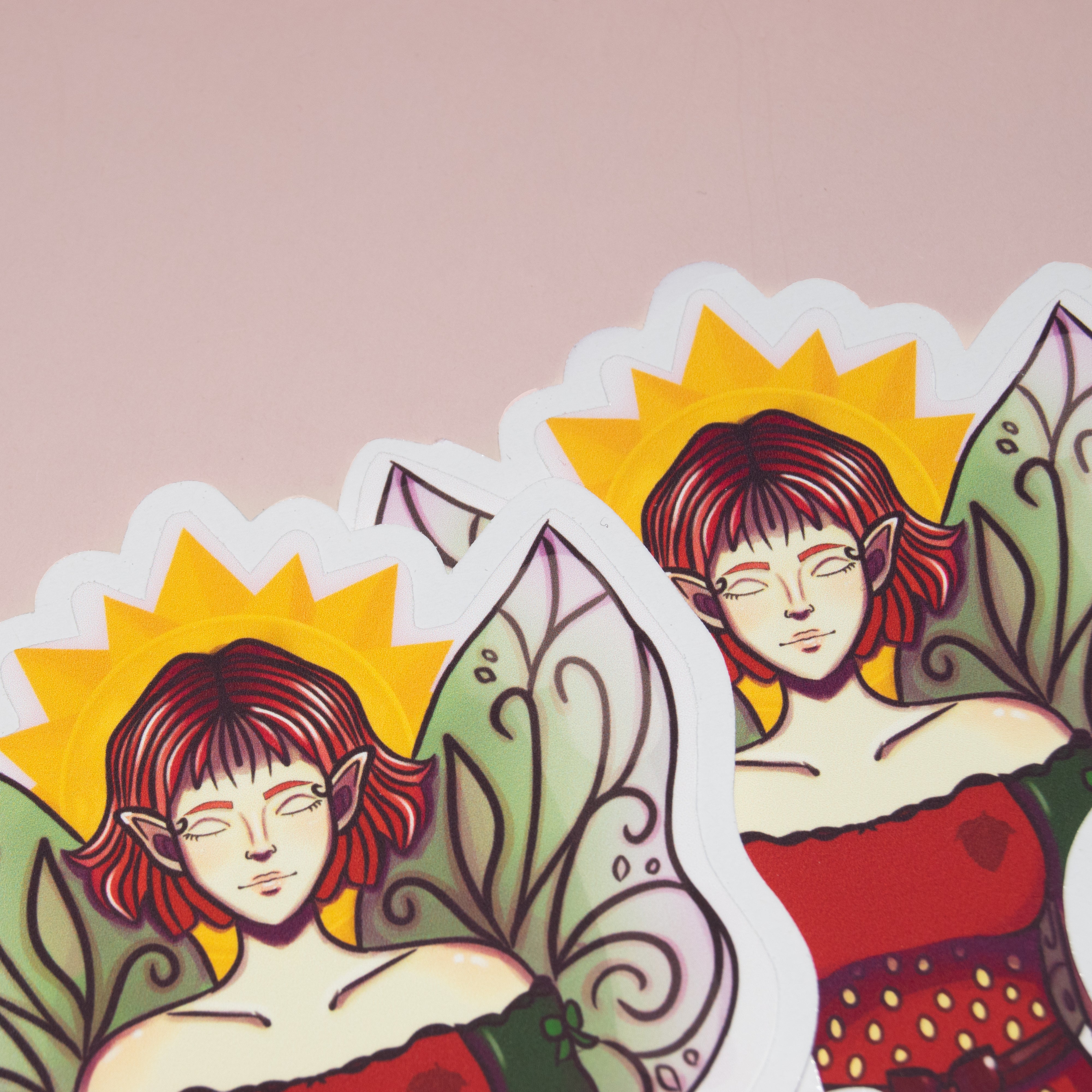 Meditating Quartz Fairy | Die Cut Sticker | Easy Peel Tab